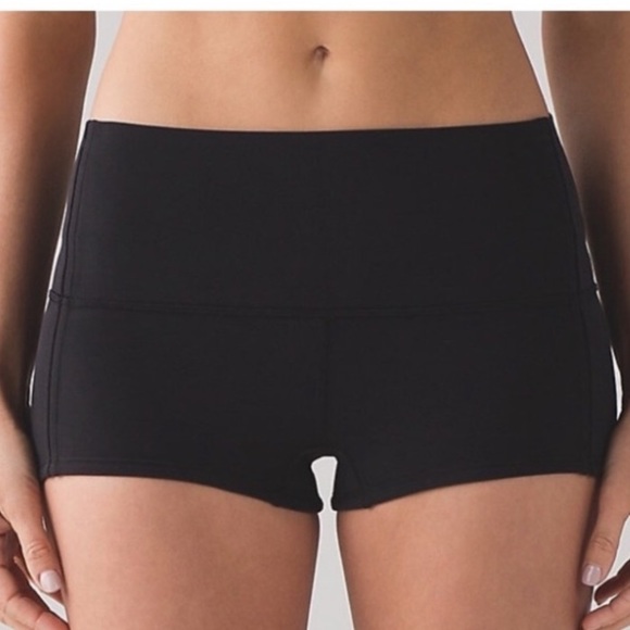 lululemon athletica Pants - Lululemon Black Wide Waistband Shorts